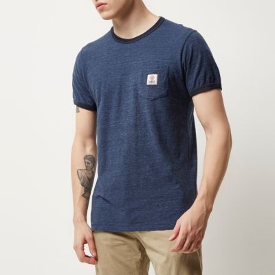 Blue Franklin & Marshall ringer t-shirt